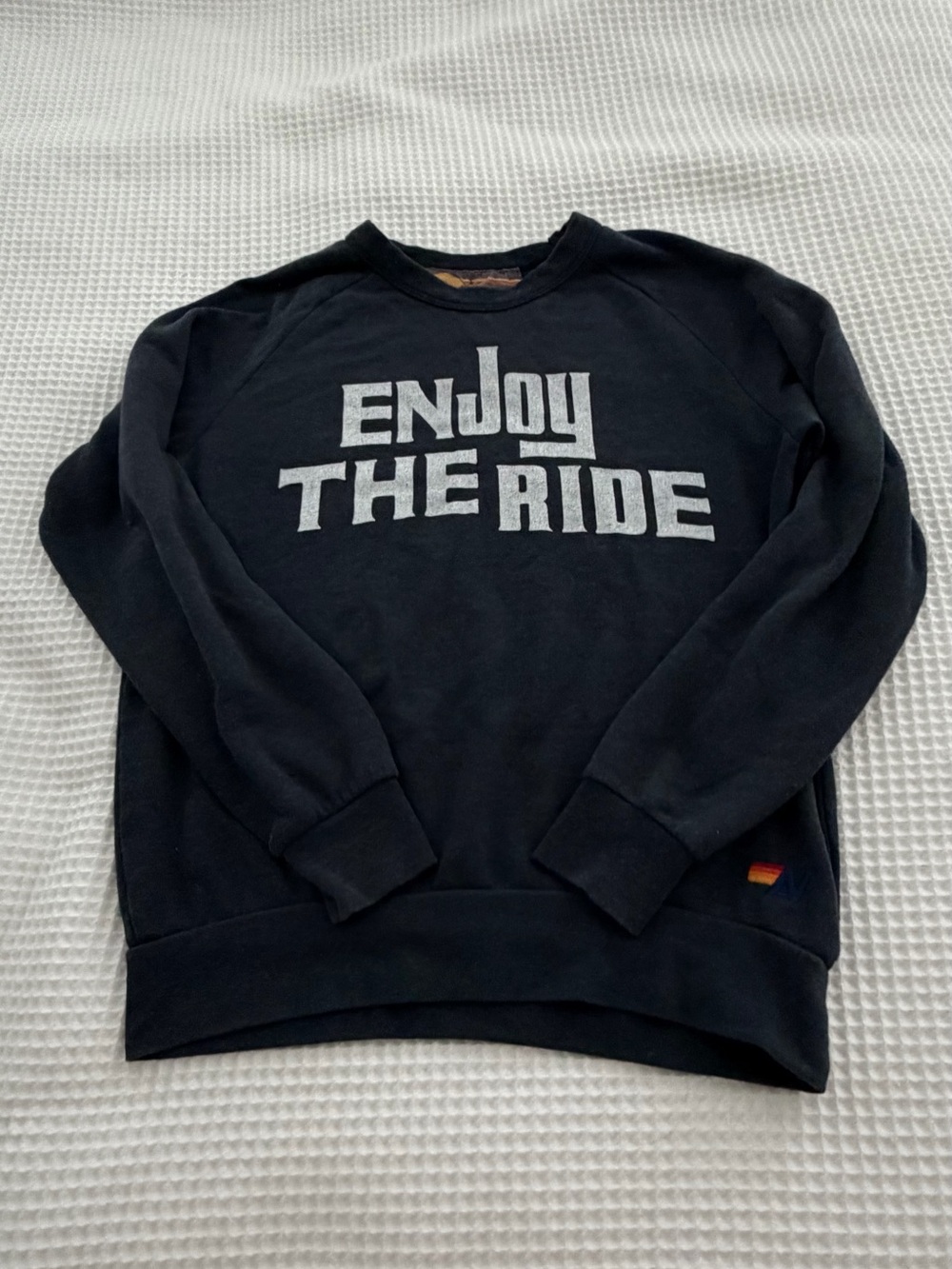 Aviator Nation Black Crewneck 'Enjoy The Ride' Sweatshirt